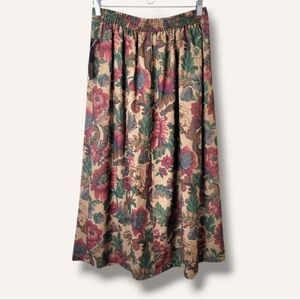 Fundamental Things Vintage Floral Tapestry Skirt Feminine Dark Cottagecore Sz 12